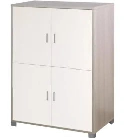 Sarmog Credenze E Buffet|Mobile 4 ante olmo con ante bianco fiammato - l.107 x h.162 x p.41 cm.