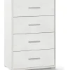 Sale Mobile 4 cassetti bianco con finitura bianco ossido Cassettiere