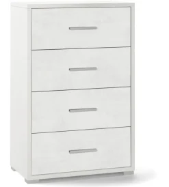 Sale Mobile 4 cassetti bianco con finitura bianco ossido Cassettiere