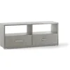 Best Mobile 2 cassetti finitura cemento, 139x57x41 cm Pareti Soggiorno E Porta Tv