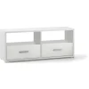 Clearance Mobile 2 cassetti finitura bianco ossido, 139x57x41 cm Pareti Soggiorno E Porta Tv