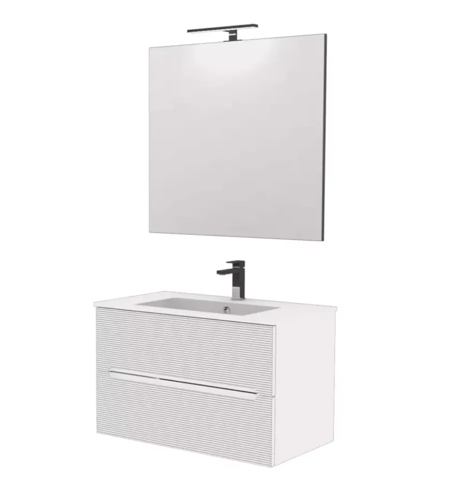 Mobili Bagno-Decor Bagno Mobile bagno "canaletto" bianco opaco, 80 cm