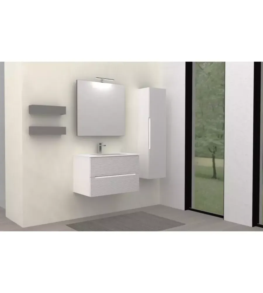 Mobili Bagno-Decor Bagno Mobile bagno "canaletto" bianco opaco, 80 cm