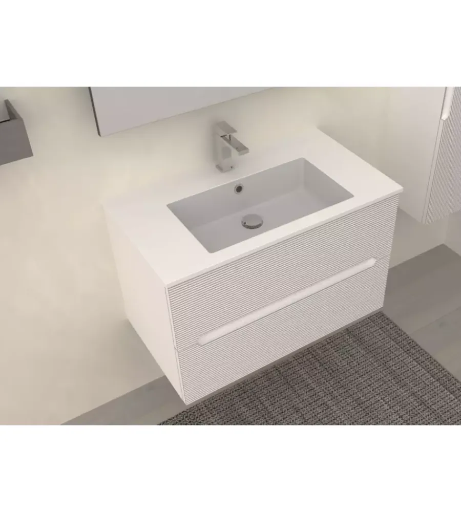 Mobili Bagno-Decor Bagno Mobile bagno "canaletto" bianco opaco, 80 cm