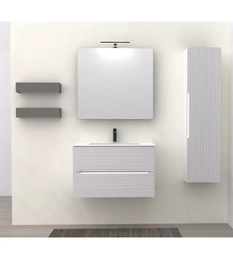 Mobili Bagno-Decor Bagno Mobile bagno "canaletto" bianco opaco, 80 cm