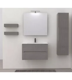 Decor Bagno Mobili Bagno|Mobile bagno "canaletto" cemento caldo, 80 cm