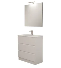 Decor Bagno Mobili Bagno|Mobile bagno da terra "leonardo" 3 cassetti bianco, 78x39,5x85 cm