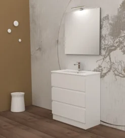 Decor Bagno Mobili Bagno|Mobile bagno da terra "leonardo" 3 cassetti bianco, 78x39,5x85 cm