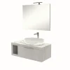Mobili Bagno-Decor Bagno Mobile bagno "tiziano" colore grigio caldo con top in marmo carrara, 110 cm