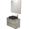 Decor Bagno Mobili Bagno|Mobile bagno "leonardo" cemento con lavello ad appoggio, 78x40x50 cm