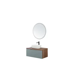 Mobili Bagno|Mobile bagno sospeso "amalfi" verde salvia, 90x46x40 cm