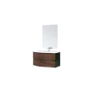 Mobili Bagno|Mobile bagno sospeso "minori" ad onda verde, 91x51,5x50 cm