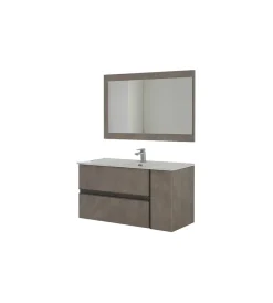 Outlet Mobile bagno sospeso "oxid" con specchio, 110x46x57 cm Mobili Bagno