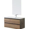 New Mobile bagno sospeso "revital" noce scuro, 84x49x56 cm Mobili Bagno