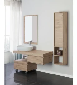 Mobili Bagno|Mobile bagno sospeso "shelf" rovere con cassetti, 120x50x8 cm
