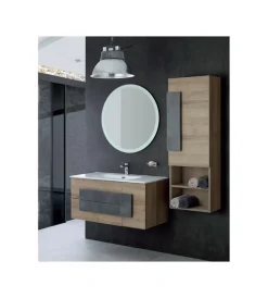 Mobili Bagno|Mobile bagno sospeso "urban" con specchio e cassetti, 100x47x49 cm