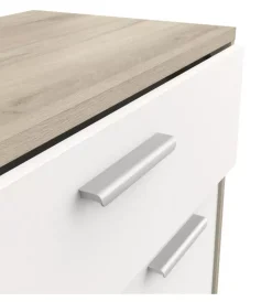 Sale Mobile bianco e quercia con 2 ante e  1 cassetto, 78x36x84 cm Credenze E Buffet