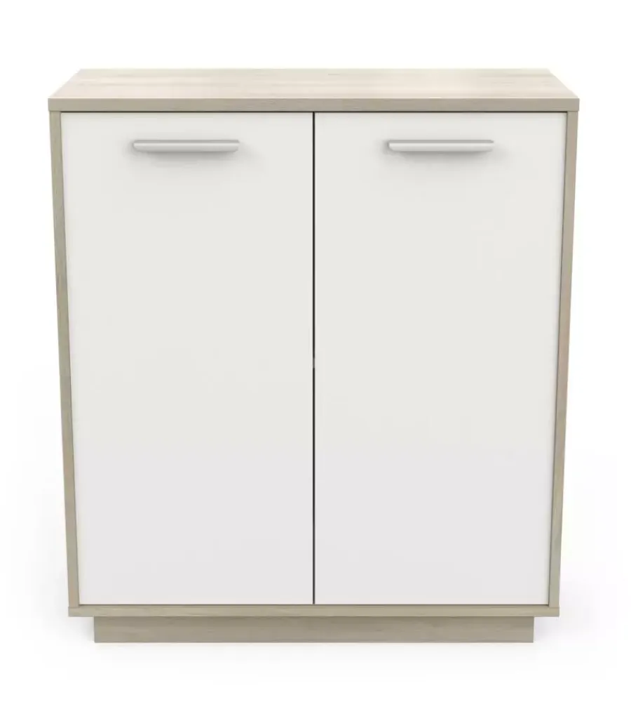 Hot Mobile bianco e quercia con 2 ante, 78x36x84 cm Credenze E Buffet
