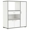 Online Mobile buffet cucina bianco con profili grigi, 90x112x40 cm Cucina
