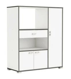 Online Mobile buffet cucina bianco con profili grigi, 90x112x40 cm Cucina