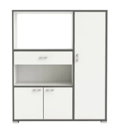Online Mobile buffet cucina bianco con profili grigi, 90x112x40 cm Cucina