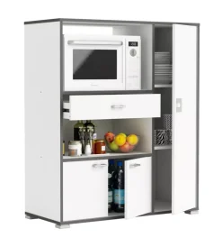 Online Mobile buffet cucina bianco con profili grigi, 90x112x40 cm Cucina