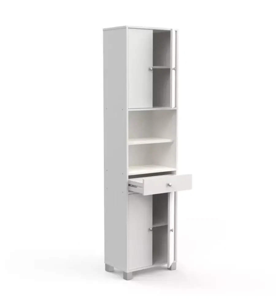 Mobile colonna "bikini" con cassetto e ante bianco 50,5x196x33 cm Mobiletti Multiuso