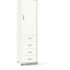 Mobiletti Multiuso-Sarmog Mobile colonna con 1 anta e 4 cassetti colore bianco fiammato - l50 x h183 x p41 cm