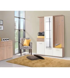 Hot Mobile da ingresso "barcellona" legno con specchio, 133x33x197 cm Mobili Da Ingresso