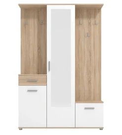 Hot Mobile da ingresso "barcellona" legno con specchio, 133x33x197 cm Mobili Da Ingresso
