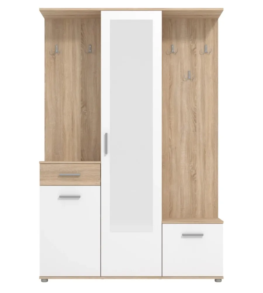Hot Mobile da ingresso "barcellona" legno con specchio, 133x33x197 cm Mobili Da Ingresso