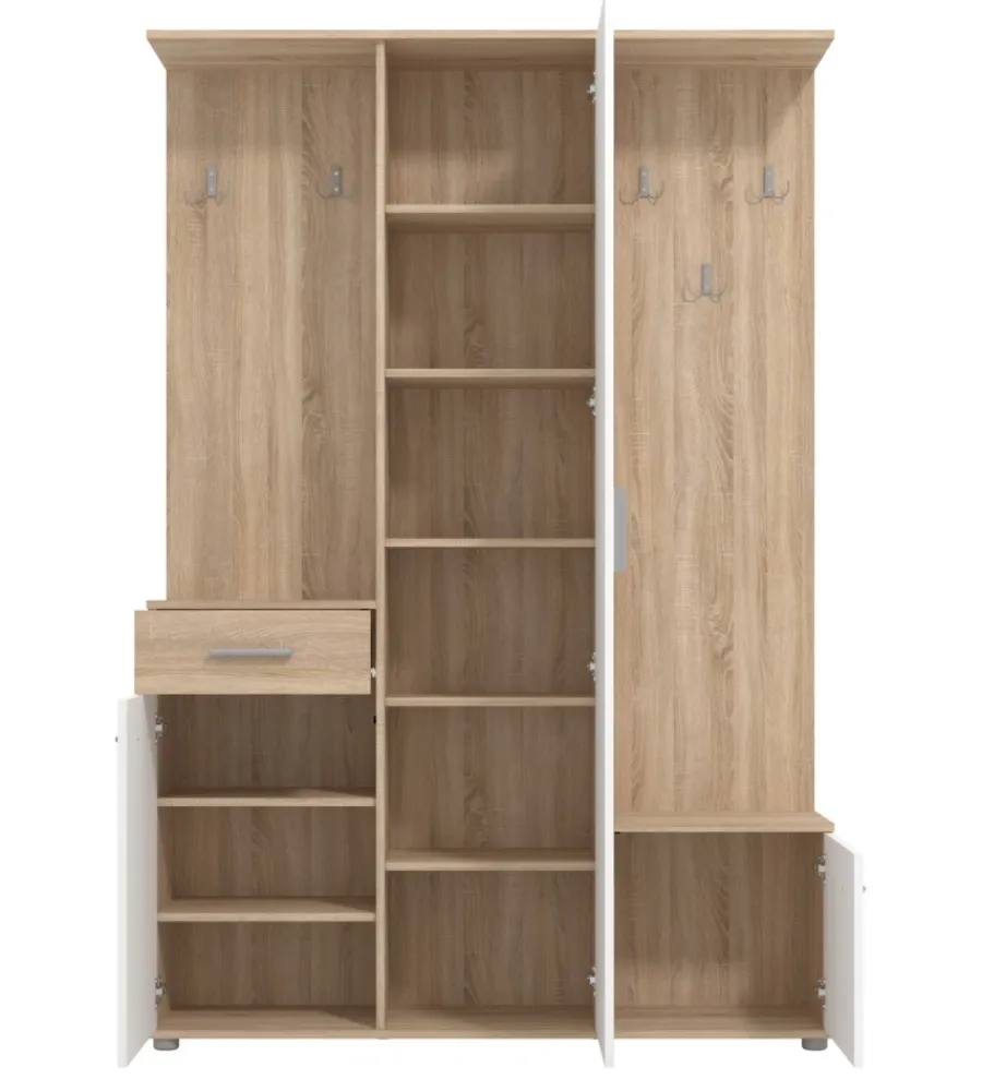 Hot Mobile da ingresso "barcellona" legno con specchio, 133x33x197 cm Mobili Da Ingresso