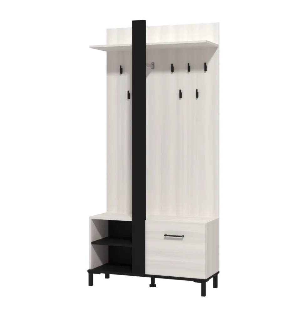 New Mobile da ingresso "cordova" bianco e nero, 90x33x191 cm Mobili Da Ingresso