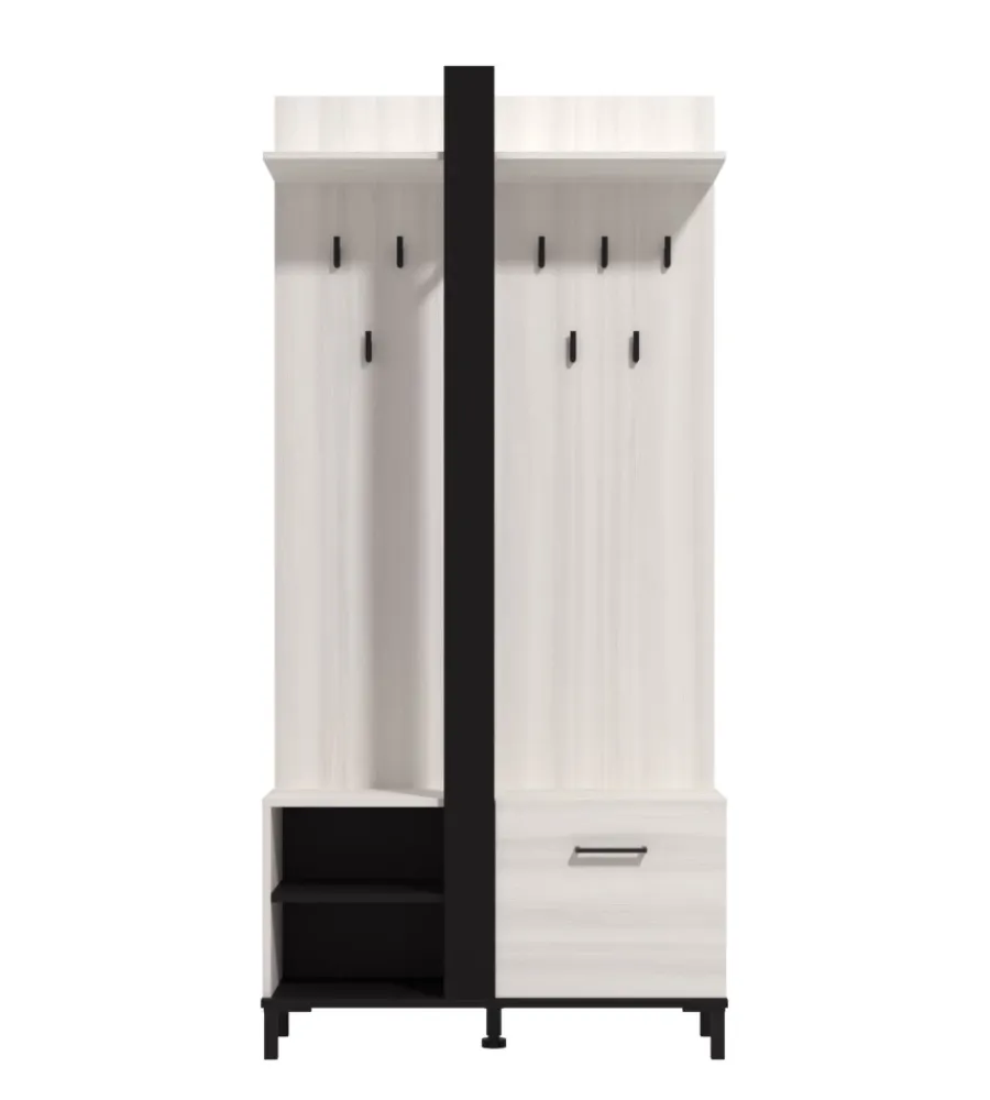 New Mobile da ingresso "cordova" bianco e nero, 90x33x191 cm Mobili Da Ingresso