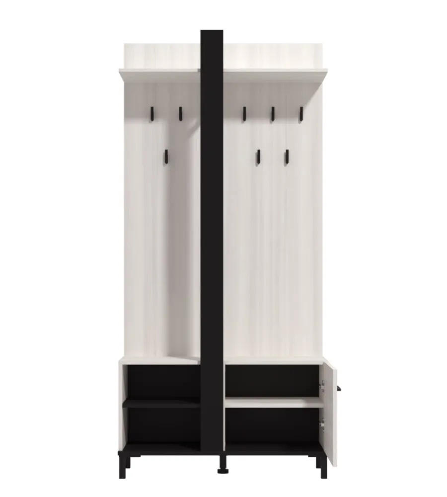 New Mobile da ingresso "cordova" bianco e nero, 90x33x191 cm Mobili Da Ingresso