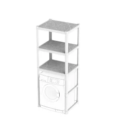 Outlet Mobile lavanderia "organizer" in polipropilene bianco 75x60x184 cm Riponimento In Resina