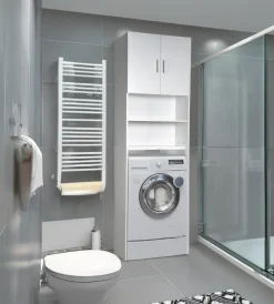 Mobiletti Multiuso|Mobile  lavatrice salvaspazio "wash" colore bianco, 64x24x190 cm