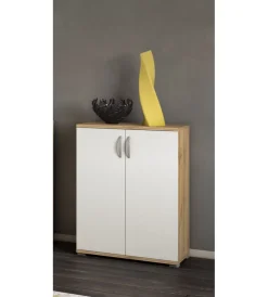 Credenze E Buffet|Mobile multiuso 2 ante "londra 01" rovere bianco, 60x35x83 cm