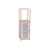 Mobiletti Multiuso|Mobile multiuso con anta bianco e legno in bamboo, 30x30x96 cm