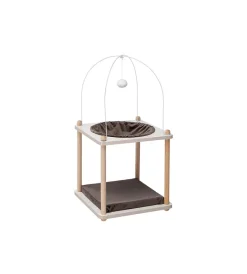 Giochi-Ferplast Mobile per gatti "yoko" completo di amaca e gioco pendente, 38x38x78 cm -