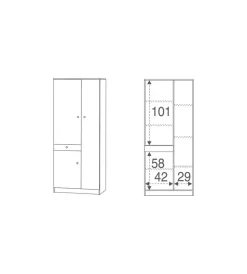 Mobili Multiuso-Sarmog Mobile porta biancheria bianco, 77x183x34 cm