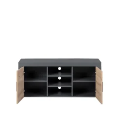 Pareti Soggiorno E Porta Tv- Mobile porta tv grigio e quercia, 134x40x59 cm