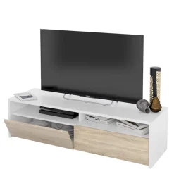 Pareti Soggiorno E Porta Tv- Mobile soggiorno porta tv "kioto" bianco e rovere