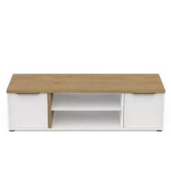 Pareti Soggiorno E Porta Tv|Mobile soggiorno porta tv 2 ante quercia e bianco 134,8x39,1x39,6 cm
