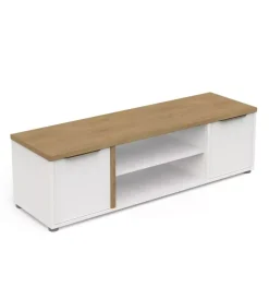Pareti Soggiorno E Porta Tv|Mobile soggiorno porta tv 2 ante quercia e bianco 134,8x39,1x39,6 cm