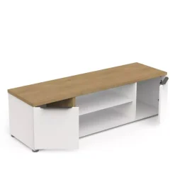 Pareti Soggiorno E Porta Tv|Mobile soggiorno porta tv 2 ante quercia e bianco 134,8x39,1x39,6 cm