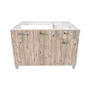 Cucina- Mobile sottolavello 3 ante e cassetto "soft", 120 cm