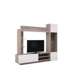 Mobile tv "torino" rovere e bianco, 204x35x174,5 cm Pareti Soggiorno E Porta Tv