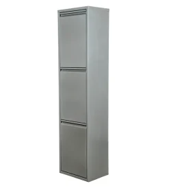 Raccolta Differenziata|Mobileco 3 secchi 18 litri acciaio grigio, 34x25x136 cm