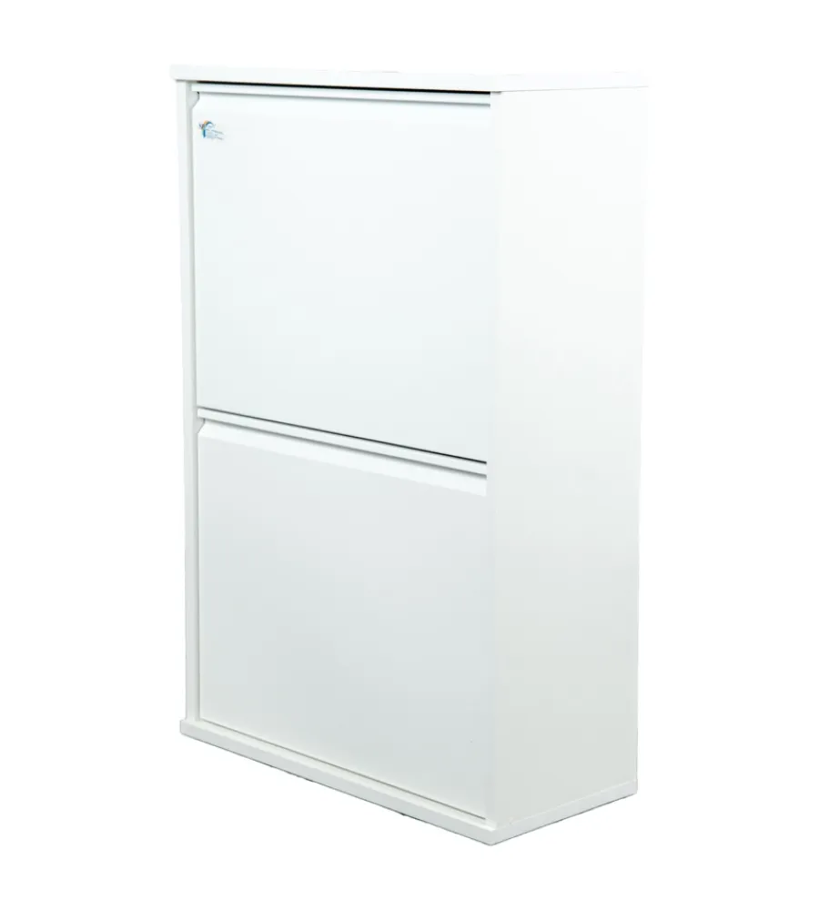 Raccolta Differenziata- Mobileco legno 4 secchi 18 litri bianco